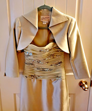RICKIE FREEMAN for TERI JON NITES DRESS-SHIRRED GOWN BOLERO JACKET-SIZE 2-NEW