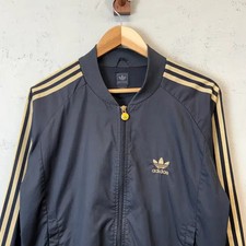 L Size Adidas 00s Vintage Black  Gold Trefoil Logo Track Jacket