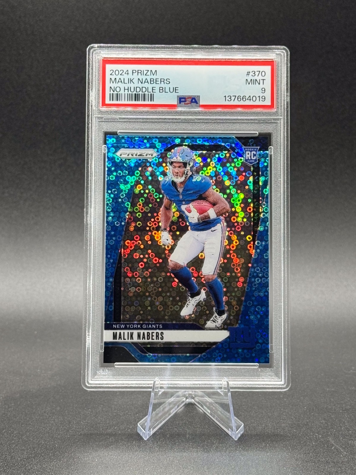 2024 Panini Prizm - Rookies Malik Nabers #370 No Huddle Blue Prizm /99 (RC)