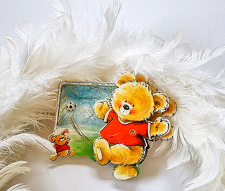 10 x 3D Motive Teddy Fußball Hobby Bastelmaterial.