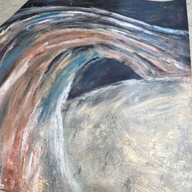 Saturn painting print  8x11 in, Handmade Art by Art Oasis