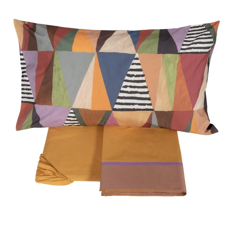 Lenzuola Matrimoniale Letto 2 Piazz Percalle Cotone FAZZINI Colori Messico, fotografia 6 di 10