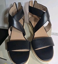 Soul Naturalizer Goodtimes Criss Cross Wedge Shoes Black Women’s Size 10 Med.