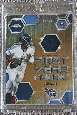 2025 Topps Chrome CAM WARD FIRST YEAR FABRIC Rookie Patch GOLD 32/50 WORN FYF-CW