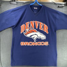 Vintage Denver Broncos John Elway Shirt Mens XL Blue NFL Sport Attack