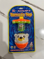 Bouncing Light Up Tornado Top Laser Spinning Toy Cute Bear LED Kids Gyro Party