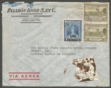 PARAGUAY 1946 Registered Airmail Cover to USA Commercial
