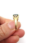 10K Yellow Gold Blue Topaz & Diamond Ring Size 6.25 3.5 Gr [R393] — photo 6