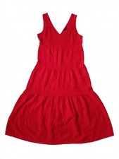 Quince 100% Organic Cotton Gauze Tiered Maxi Dress Wild Cherry Red Size Small