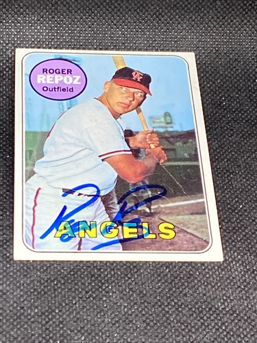 Roger Repoz Angels Signed Auto Autographed 1969 Topps Card #103 ~ COA - Picture 2 of 6