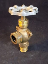 BALL VALVE SPHERICAL WITH 1" Outlet SOLID BRASS 3/4" Threaded Male Inlet