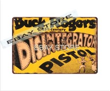 airgun BUCK ROGERS DISINTEGRATOR PISTOL childhood toy tin sign bb gun shooting