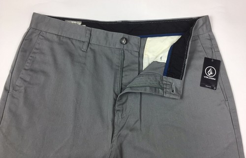 Volcom Mens Shorts Light Gray Size 28" 34" or 36" Chinos 10" Inseam VMonty - Picture 3 of 7
