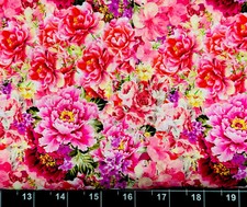 Tina Scrap 9"x21" Custom Rose Flower Floral Spring Garden Pink FABRIC COTTON