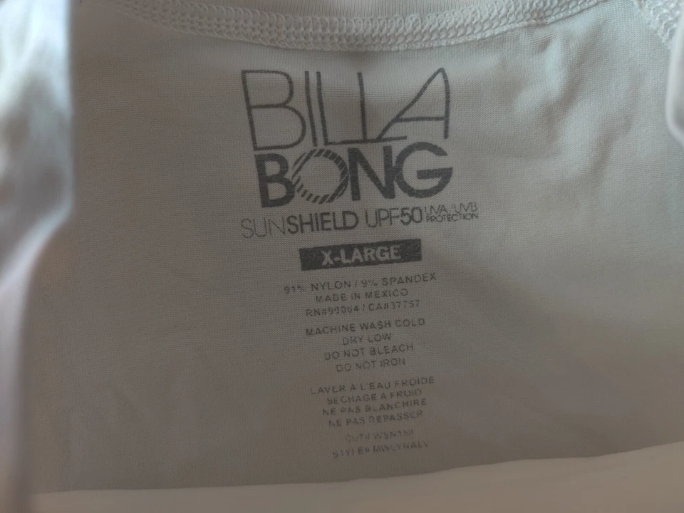 Camisa Billabong Jóvenes Niños XL Blanca Parasol UPF 50 Manga Corta Playa Surf Foto 4 de 4