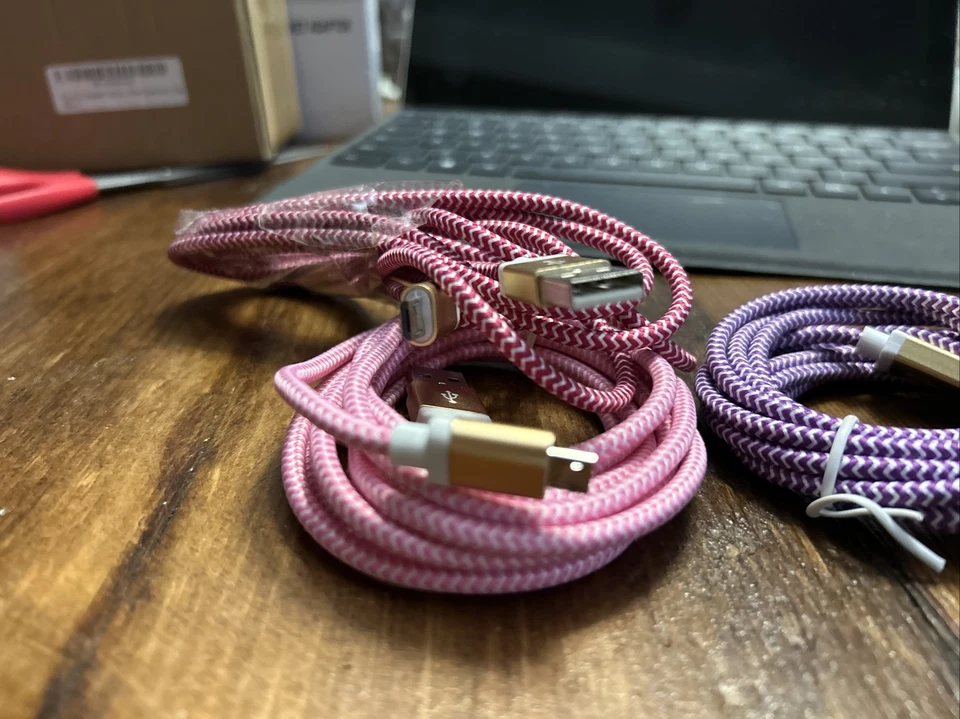 NEW Set Of 3 MicroUSB Charger For Android Phones PS4 Controllers 3ft - Image 3 of 4