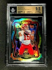 PATRICK MAHOMES 2017 PANINI SELECT D/C TIE DYE PRIZM ROOKIE RC /25 BGS 9.5 GEM
