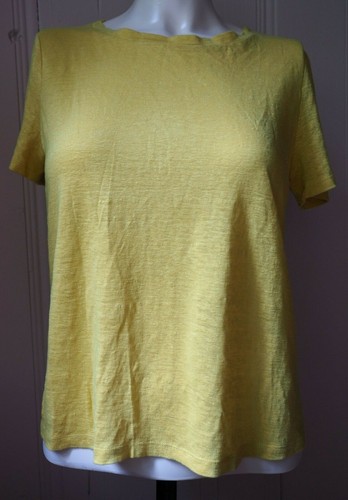 Organic Linen Tee Shirt Yellow Size XXS 