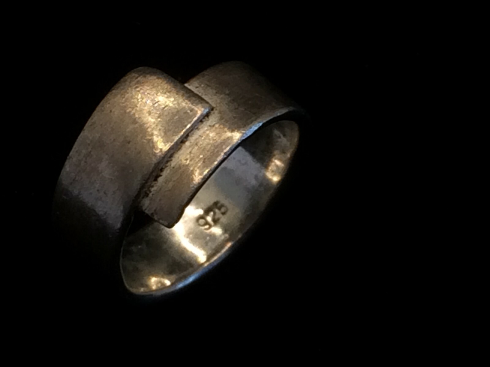 Solid Silver Ring 925 Hallmarked Overlapping Silv… - image 5