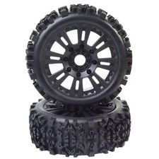 2pcs 18 Scale 17mm Hex Hub Wheels Rim Tires For Rc Car Buggy Off-road Parts