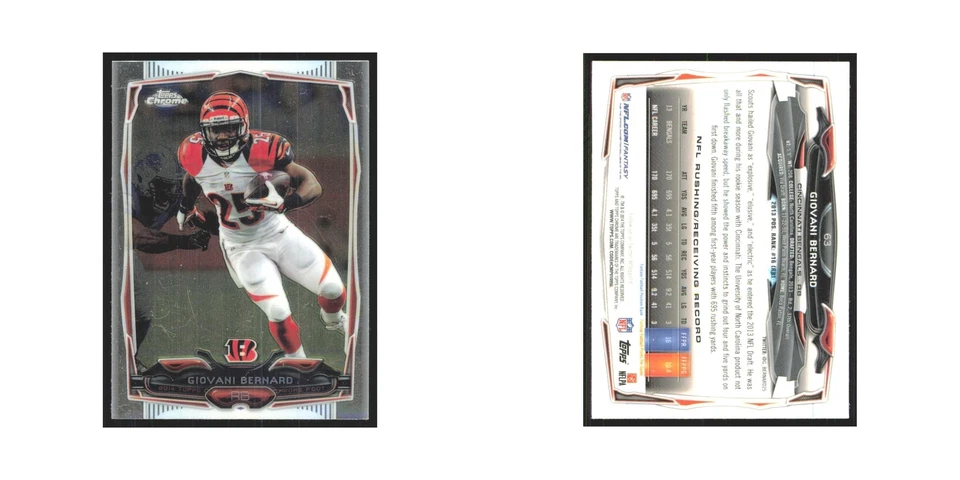 2014 Topps Chrome Giovani Bernard Bengals #63 - Image 3 of 3
