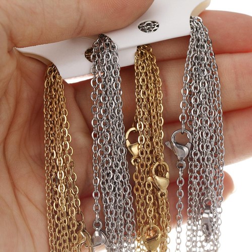 10pcs/lot 50cm Stainless Steel Link Chains Necklaces Cuban Chains Accessories - Picture 5 of 24