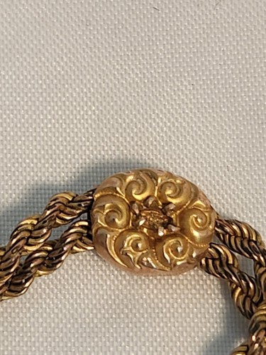 Vintage S.B.C. & Co. Gold Filled Slide Watch Fob 24" 17.5g Missing Stones - 第 9/9 張圖片