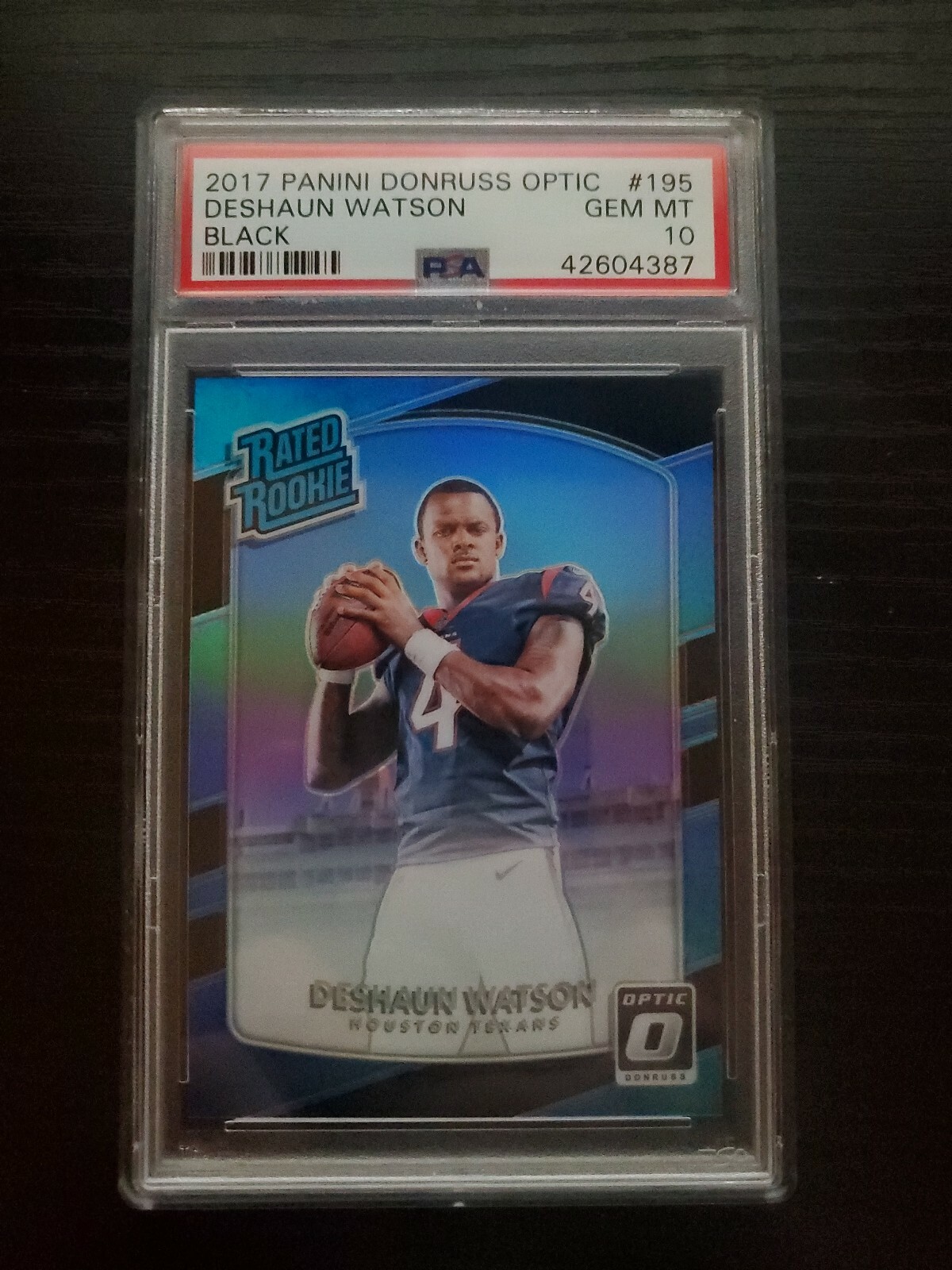 2017 Donruss Optic BLACK #195 Deshaun Watson RC ROOKIE /25  PSA 10 GEM  POP 1/5