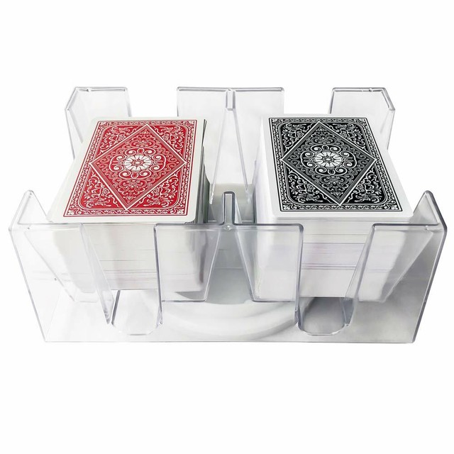 Revolving Playing Card Tray 6 Deck Swivel Holder Canasta Rummy Poker
