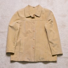 Women's Vintage 90s Beige Suede Jacket Size Uk 16