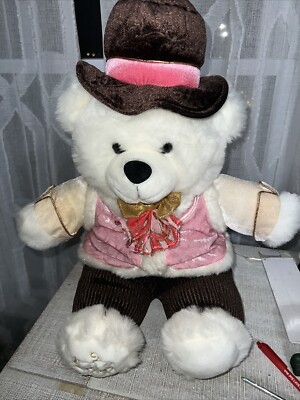 2010 Stuffed Boy Bear in Holiday Clothes