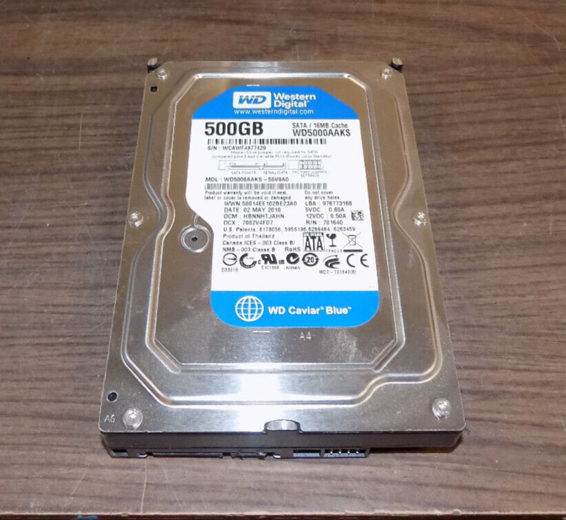 Western Digital 500GB Hard Drive Model WD5000AAKS-55V0A0 Caviar