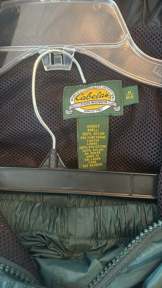 Cabela’s Ladies Rain Gear Hooded Long Jacket And Pants Packable Medium