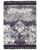 Teppich Viskose Violett/Weiß Orientalisches Muster 140 X 200 Cm Fransen Akarsu