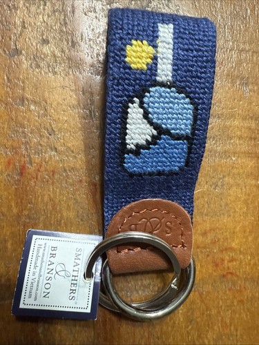 SMATHERS & BRANSON Pickleball Racquet Embroidered Key Chain, Leather NWT