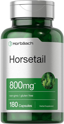 Horbaach Horsetail Herb Extract 800mg  NonGmo Gluten Free Supplement 180 Capsule