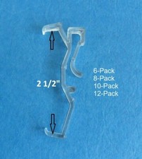 2 1/2", 2.5 Clear Valance Clips For Horizontal Faux wood Wood Blinds 6-12 Pack