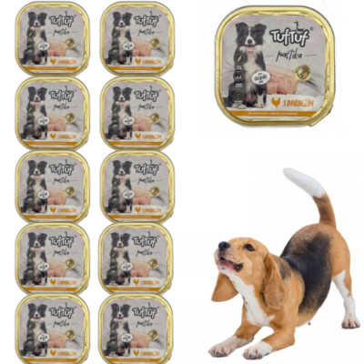 54x300g Pâtée pour Chiens en Barquette Alu, Volaille, Haute Qualité