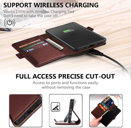 Funda tipo billetera híbrida de cuero para Samsung Galaxy S20 FE 5G + Protector de pantalla - Imagen 22 de 31