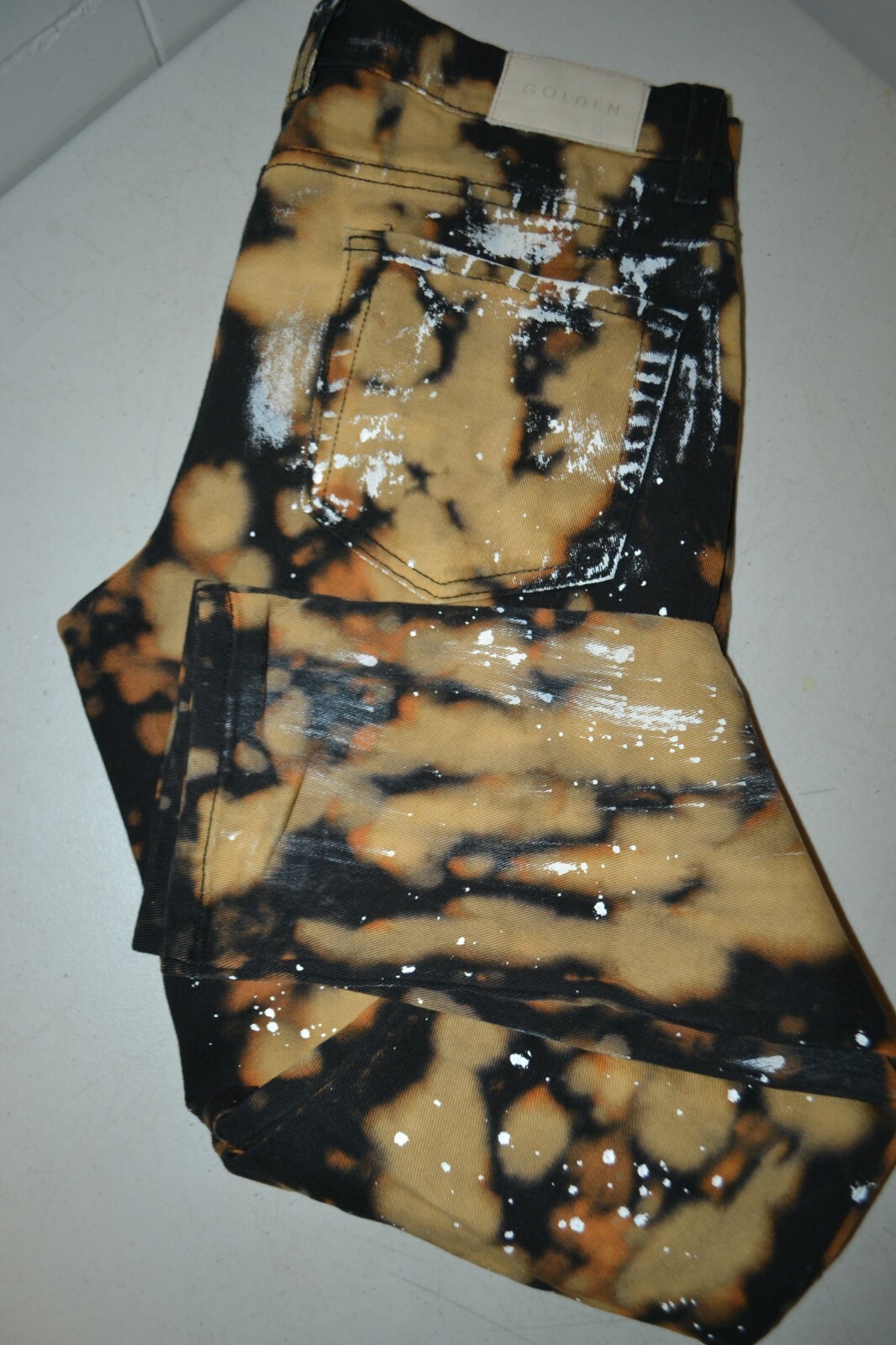 's Splatter Moto Style Skinny Multi Color Jeans Sz 30x30