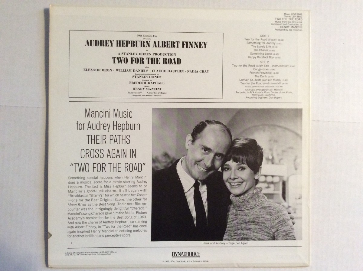 TWO FOR THE ROAD vinyl LP 1967 Henry Mancini Soundtrack RCA LSP