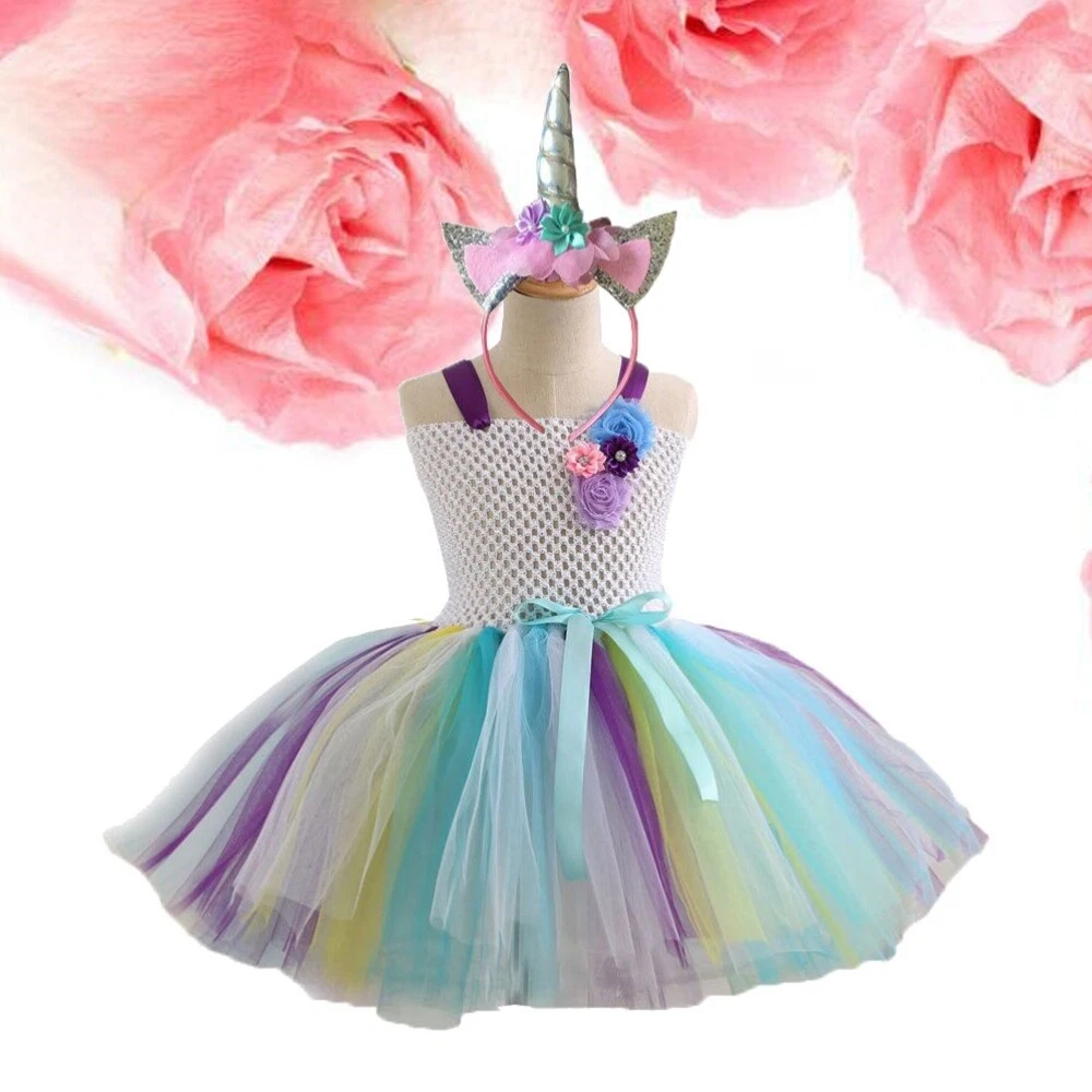 VETEMENTS Abito tutù colorato costume arcobaleno vestito gonna abbigliamento festa con