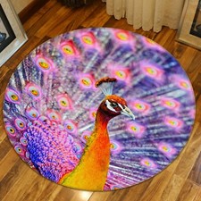 3D Beautiful Pink Peacock O1621 Animal Non Slip Rug Mat Elegant Photo Carpet Fay