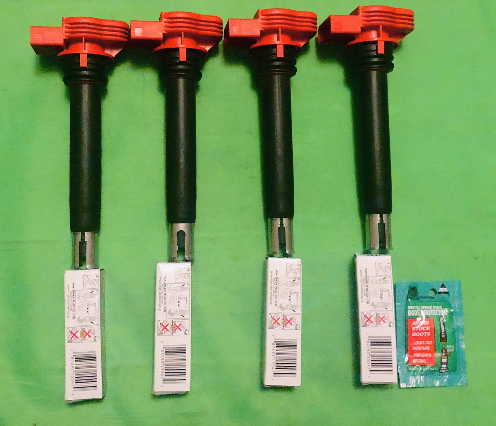 NGK Spark Plugs+Bosh Coils VW Audi A3 A4 A5 A6 Q5 Jetta Golf Passat 2