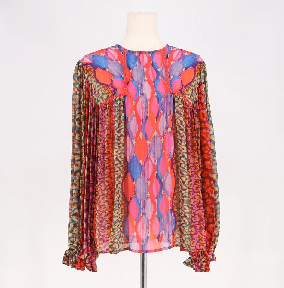 Blusa Campesina Miranda Rosa Ecléctica Multi Talla M BL-NK X ANTHROPOLOGIE $128 Foto 2 de 4