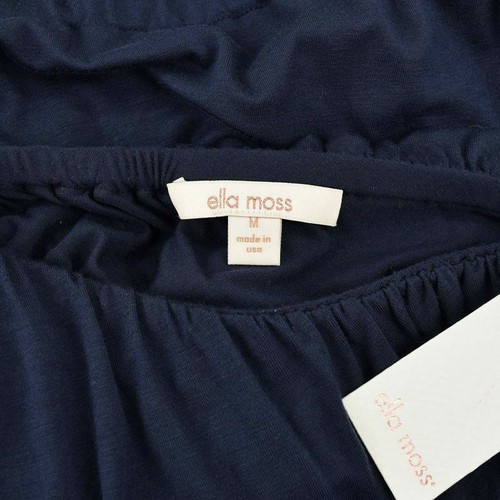 ELLA MOSS Womens Navy One Shoulder Ruffle Rayon Jersey Romper MEDIUM NWT - Picture 2 of 2