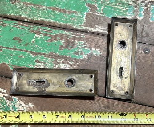 Vintage Brass Plated Door Plates - Picture 3 of 3