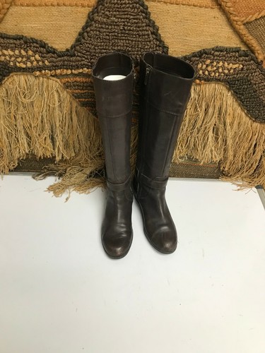 Bandolino Brown Leather Zip Knee High Riding Boots Size 7.5 - Picture 5 of 11