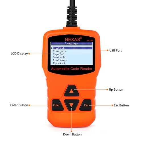 HERRAMIENTA DE ESCÁNER DE DIAGNÓSTICO OBDII LECTURA REINICIO COMPROBACIÓN LUZ MOTOR Nexas NL100 - Imagen 5 de 8
