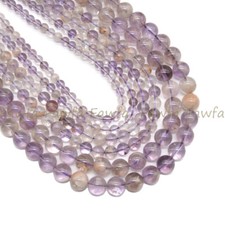 Natural 4/6/8mm Purple Phantom Ghost Quartz Crystal Round Gems Loose Beads 15''